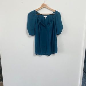 Joie Silk Top Blue Button Down Small